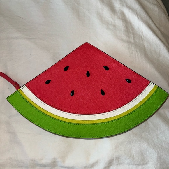 Kate Spade Make A Splash Watermelon Leather Clutch Bag - Picture 3 of 6